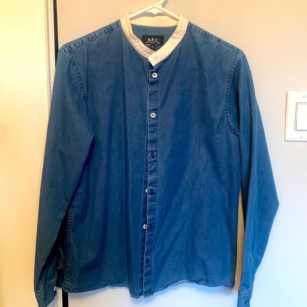 APC men’s denim shirt in size Small